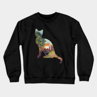 Cat Van Gogh Landscape Crewneck Sweatshirt